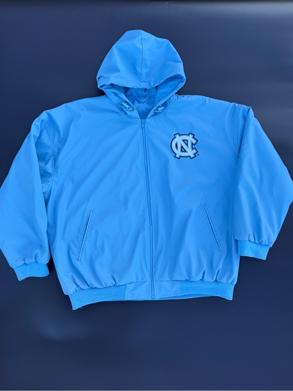 Y2K UNC Tar Heels Steve & Barry’s Men’s XL Carolina Blue Hooded Jacket